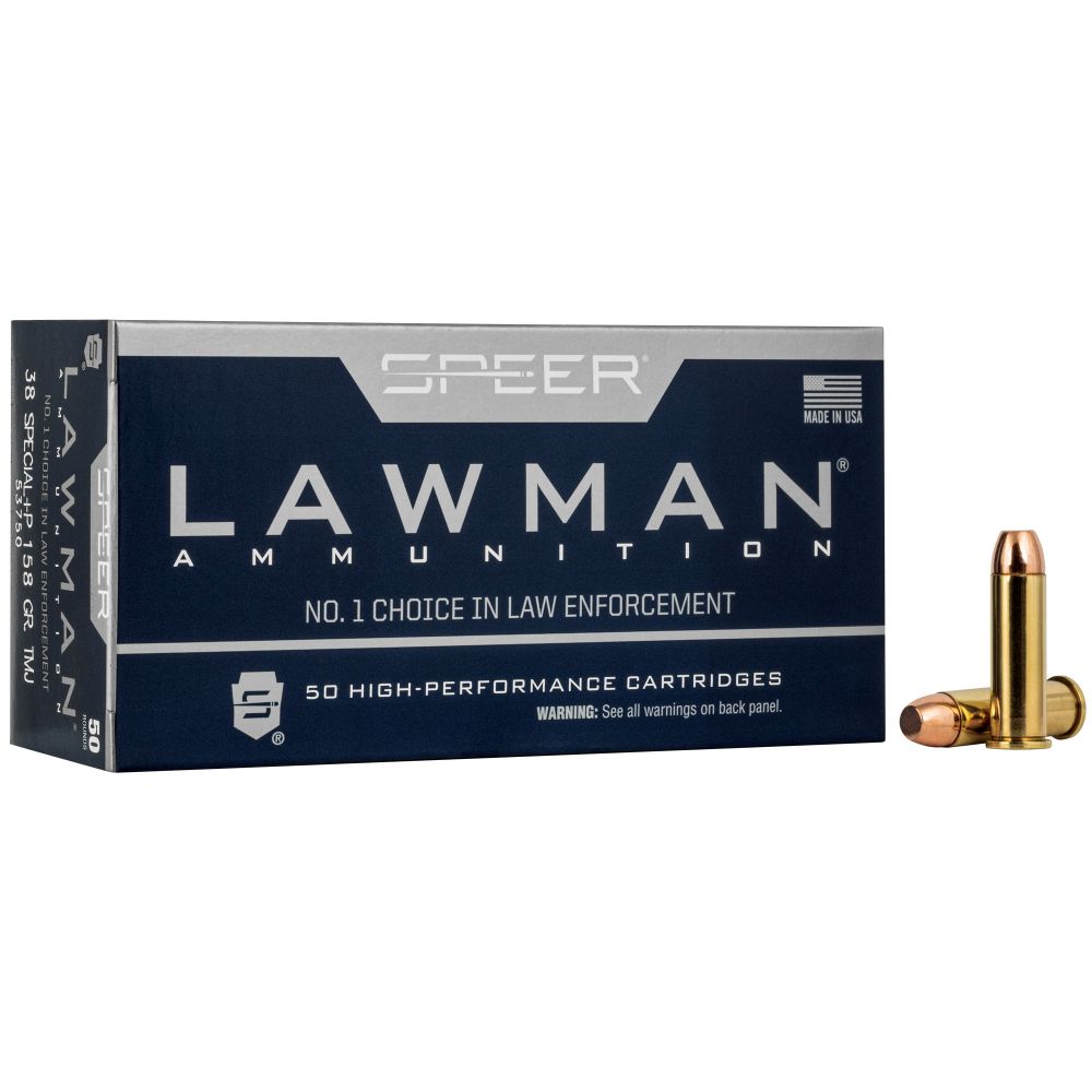 Speer .38 Spc +P 158 Grain Total Metal Jacket - Brass Casing
