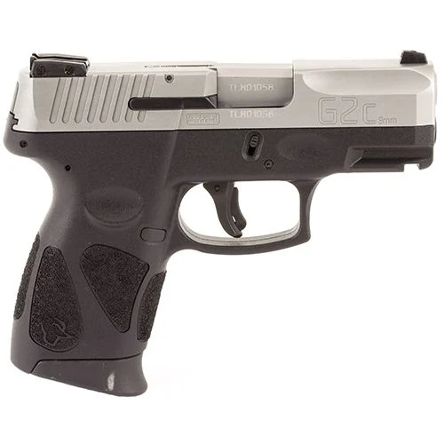 Taurus G2C Black/Matte Stainless 12 Round 9mm Pistol - 12 Rounds | 3.2" Barrel | Polymer Grips | Stainless/Silver | 3-Dot Sights