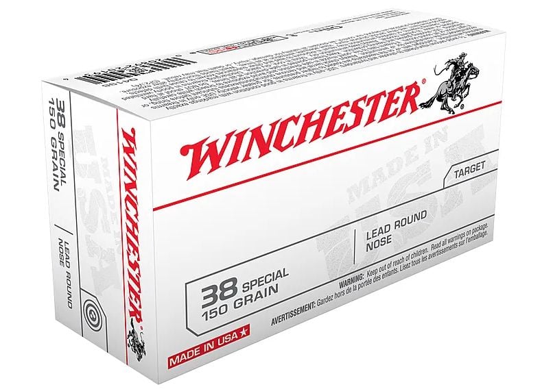 Winchester .38 Spc 150 Grain Lead Round Nose - Brass Casing