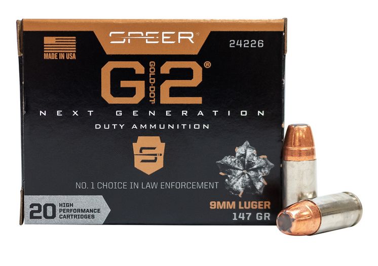 Speer Gold Dot G2 9mm Ammo 147gr 20 Round Box - Brass Casing