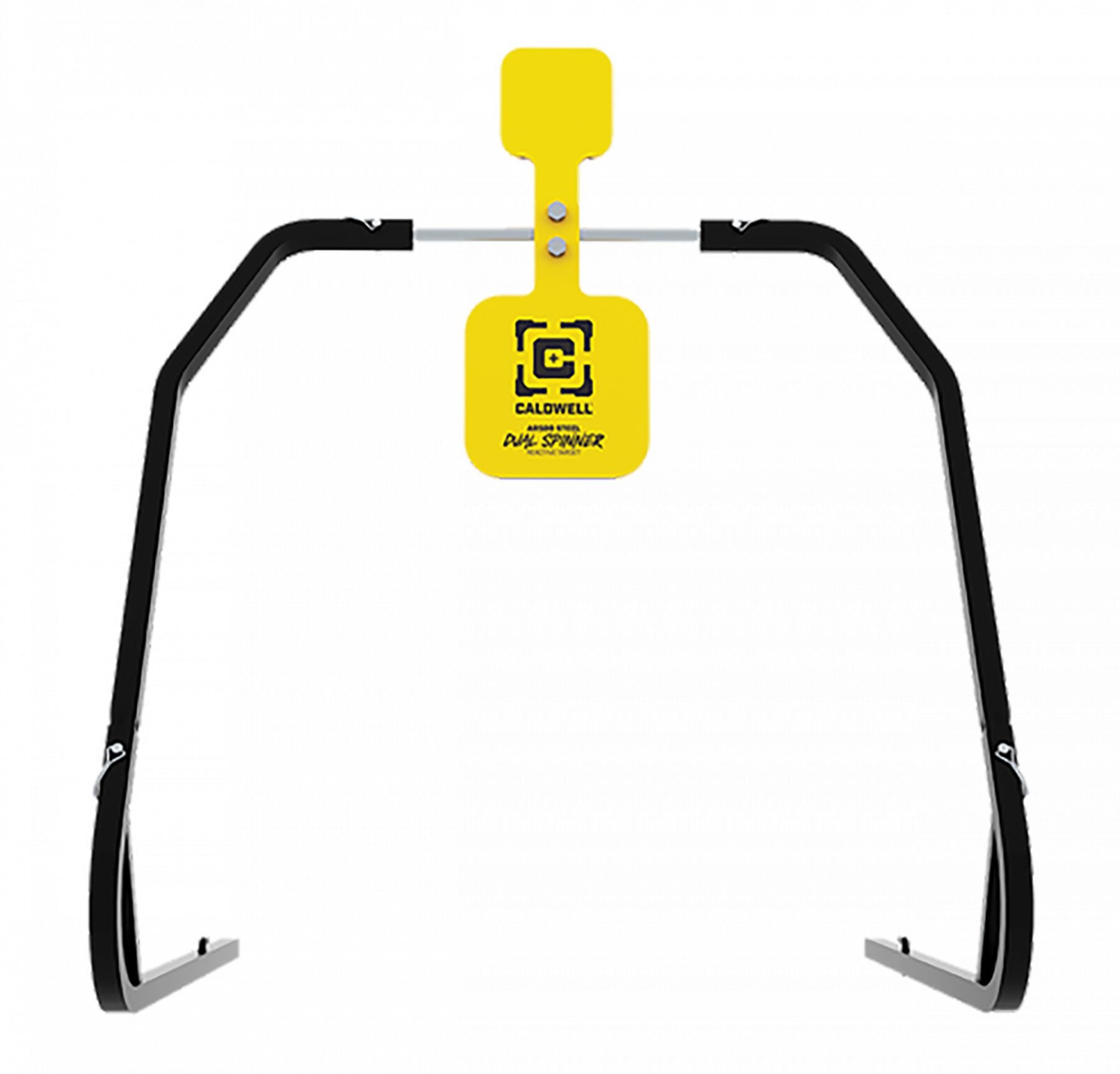 Caldwell 1196226 Daul Spinner Yellow AR500 Steel 3/8" Thick Standing Target Includes 5" & 8" Plates