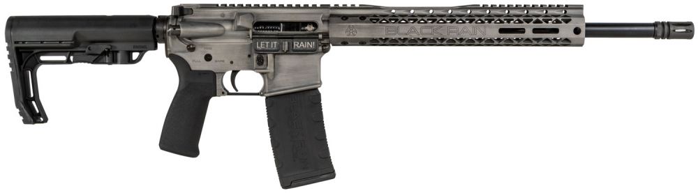Black Rain Ordnance Spec15+ Fusion 223 Rem/5.56 NATO Semi Auto Rifle, 16" Barrel, MFT Minimalist Titanium Battleworn, 30 Rounds - 30+1 Rounds | 16" Barrel