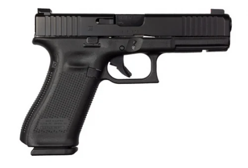 GLOCK 17 GEN5 9MM Pistol 17 FSS Black - 17+1 Rounds | 4.49" Barrel | Blue/Black | Glock Fixed Rear Sights