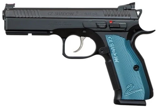 CZ Shadow 2 9mm 4.89" Semi Auto Pistol 17+1 - 17+1 Rounds | 4.89" Barrel | Polymer Grips | Blue/Black | 3-Dot Sights