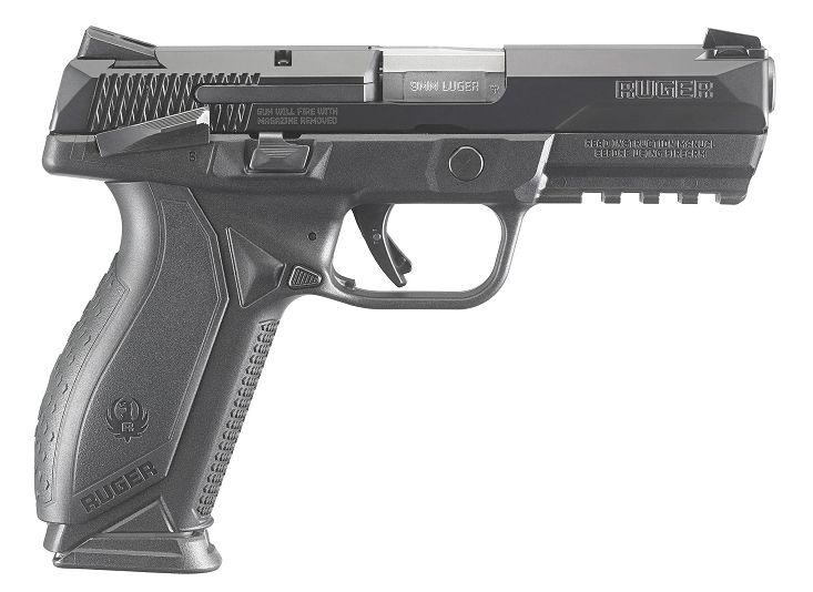 Ruger American Duty Black Nitride 9mm Pistol - 17+1 Rounds | 4.2" Barrel | Blue/Black | 3-Dot Sights