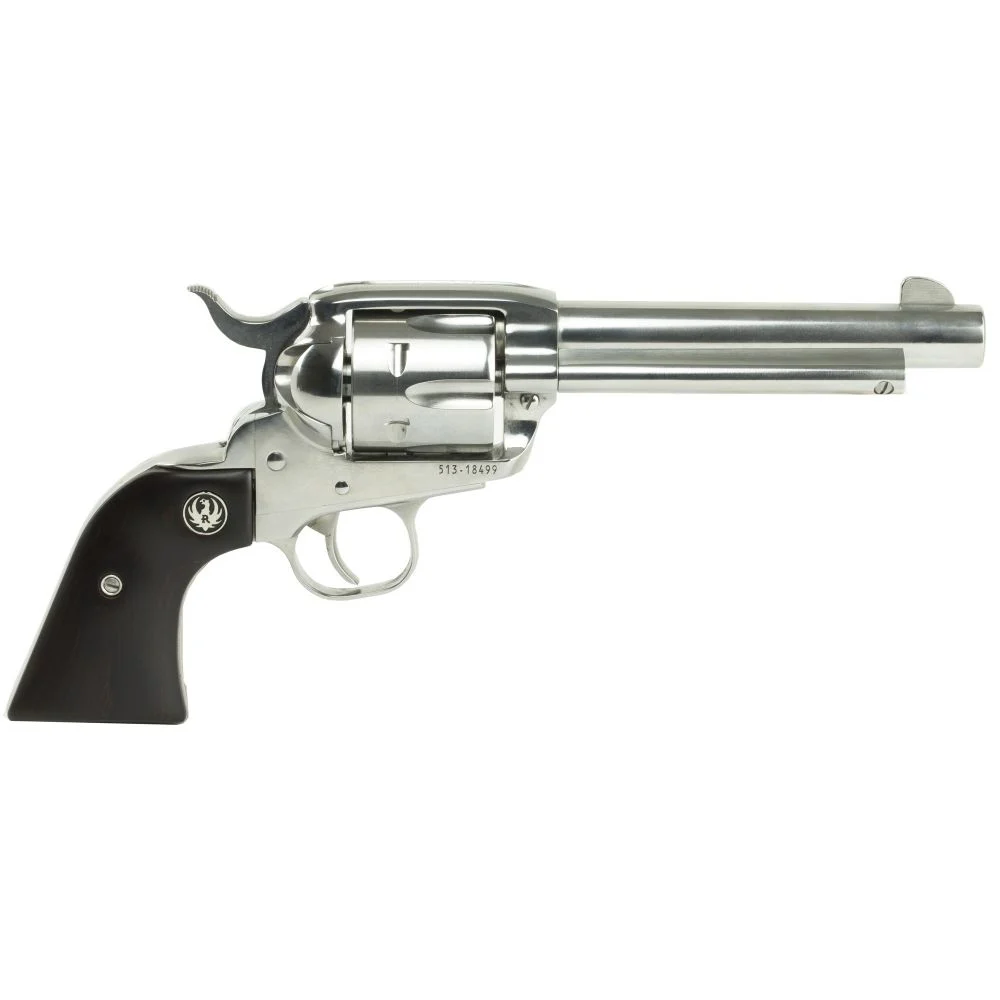 Ruger Vaquero .357 Magnum 5.5" High Gloss Stainless 6 Shot - 6 Rounds | 5.5" Barrel | Wood Grips | Stainless/Silver