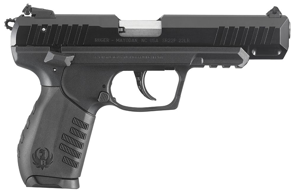 Ruger SR22 Black 4.5" 22 Long Rifle Pistol - 10+1 Rounds | 4.5" Barrel | Blue/Black | 3-Dot Sights