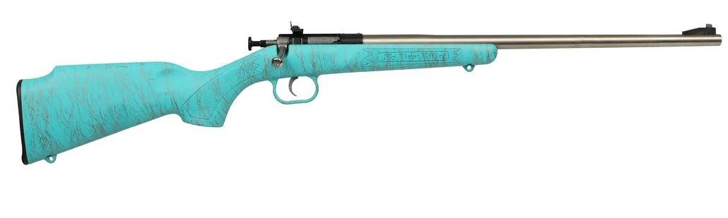 CRICKETT RIFLE G2 .22 LR BLUE SYNTHETIC/GOLD WEB STAINLESS - 1 Round | 16.125" Barrel | Blue Synthetic Stock | Stainless/Silver