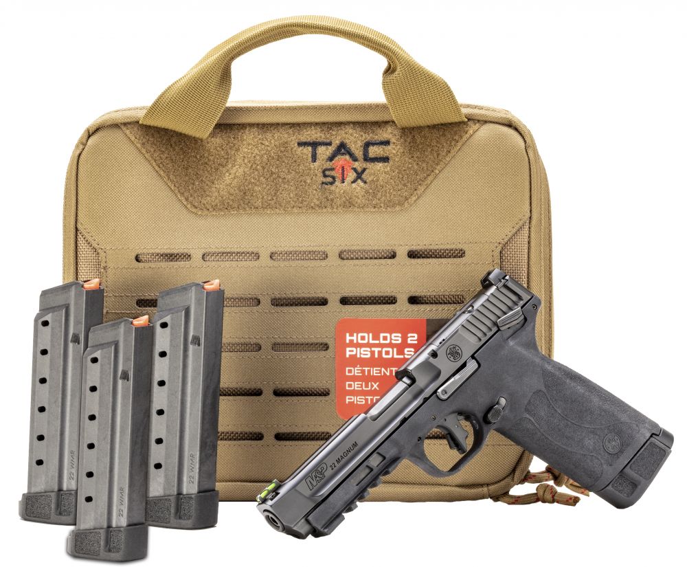 Smith & Wesson M&P-22 .22 Magnum Semi Auto Pistol w/ Range Kit - 30+1 Rounds | 4.3" Barrel | Polymer Grips | Blue/Black | Fiber Optic Sights