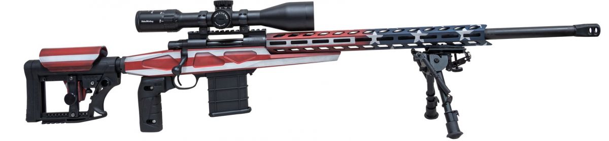 Howa-Legacy M1500 Mini Chassis .308 Win 24" 10+1 USA Flag Cerakote W/ 4-16x50 Scope, 2 Grips, Bipod - 10+1 Rounds | 24" Barrel
