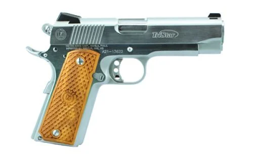 Tristar Arms American Classic Commander 1911 Chrome/Wood 45 ACP Pistol - 8 Rounds