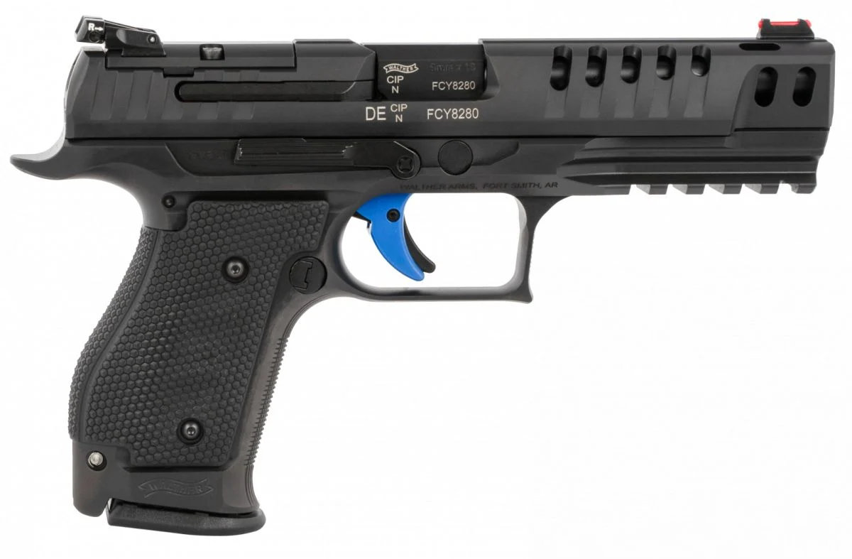 Walther Arms PPQ Q5 Match 9mm Semi Auto Pistol - 15+1 Rounds | 5" Barrel | Blue/Black | 3-Dot Sights