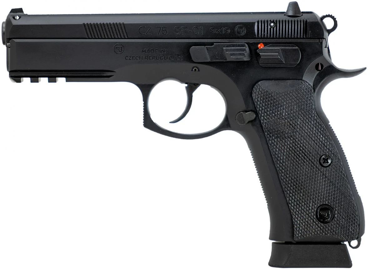 CZ-USA SP-01 9mm Semi-Auto Handgun - 19+1 Rounds | 4.60" Barrel | Rubber Grips | Blue/Black
