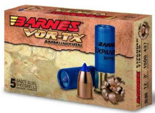 Barnes VOR-TX Shotgun Ammo 12 ga. 3 in. 438 gr. Expander Tipped Slug 5 rd.