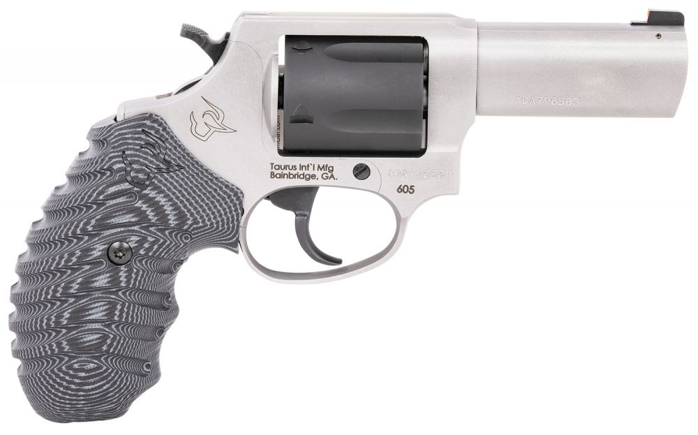 Taurus 605 Black 357 Magnum / 38 Special Revolver - 5 Rounds | 3" Barrel | Polymer Grips | Stainless/Silver | 3-Dot Sights