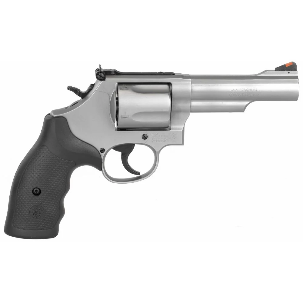 Smith & Wesson Model 69 44mag Revolver - 5 Rounds | 4.25" Barrel | Polymer Grips | Stainless/Silver | 3-Dot Sights