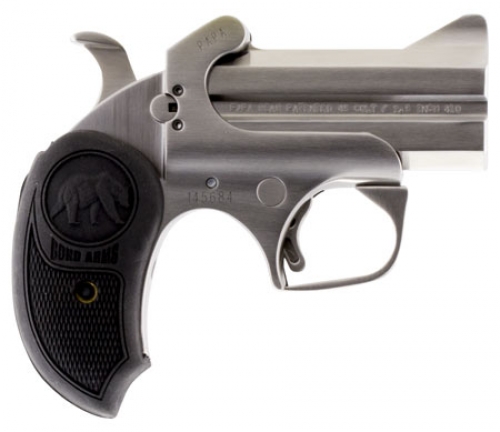 Bond Arms Papa Bear 410/45 Long Colt Derringer - 2 Rounds | 3" Barrel | Rubber Grips | Stainless/Silver