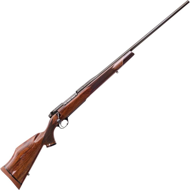 Weatherby Mark V Deluxe 300 Weatherby Magnum, 26" Barrel, Monte Carlo Gloss Walnut Stock, 3 Rounds - 3+1 Rounds | 26" Barrel | AA-Grade Satin Walnut Stock | Wood | Blue/Black