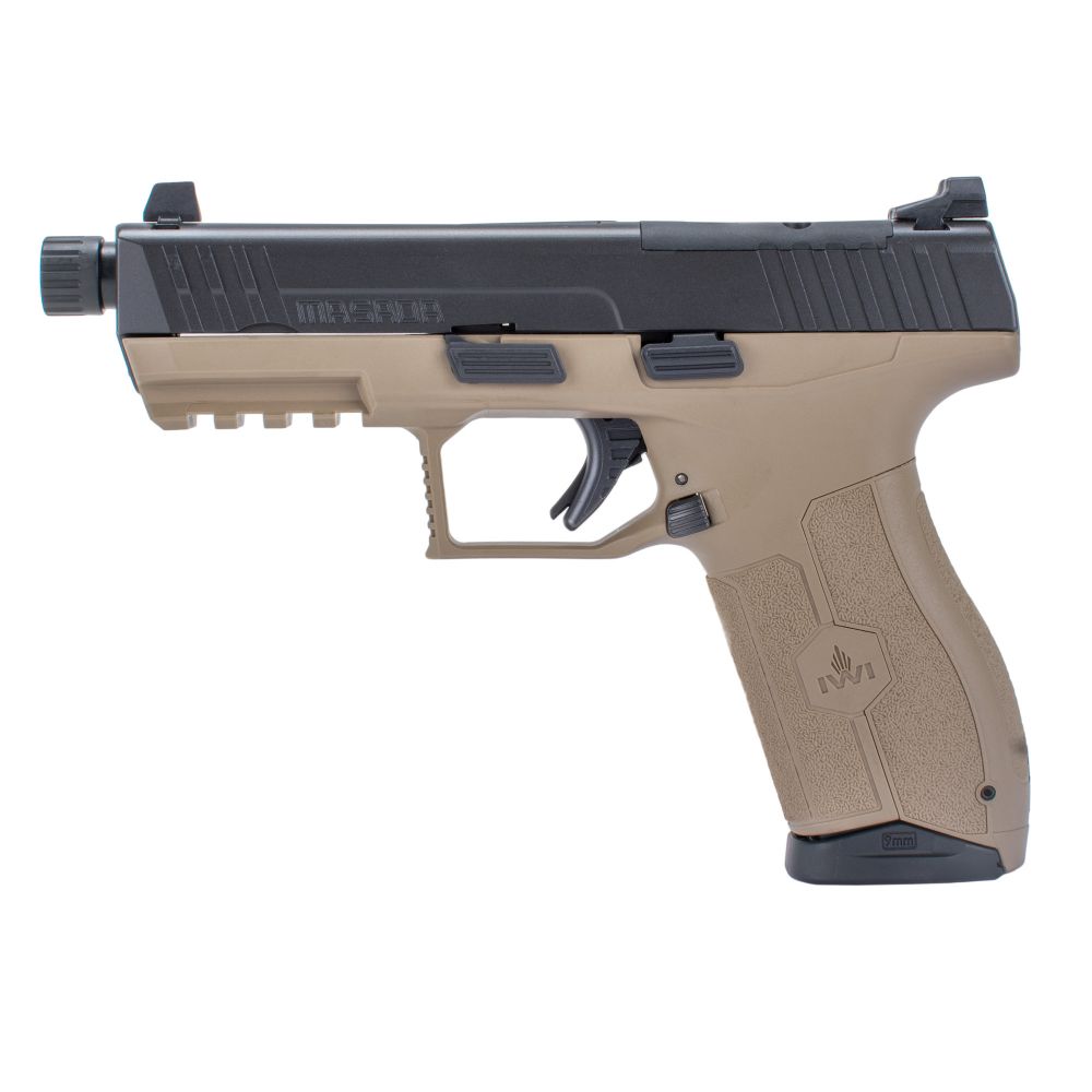 IWI US, Inc. US MASADA Tactical Parabellum 4.60" Threaded Barrel 17+1 Flat Dark Earth Flat Dark Earth - 17+1 Rounds | 4.60" Barrel | Polymer Grips