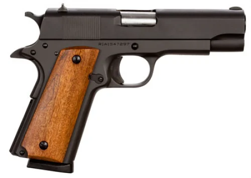 Rock Island Armory GI Standard MS MA Compliant 45 ACP Pistol - 8 Rounds | 4.25" Barrel | Wood Grips | Blue/Black | 3-Dot Sights