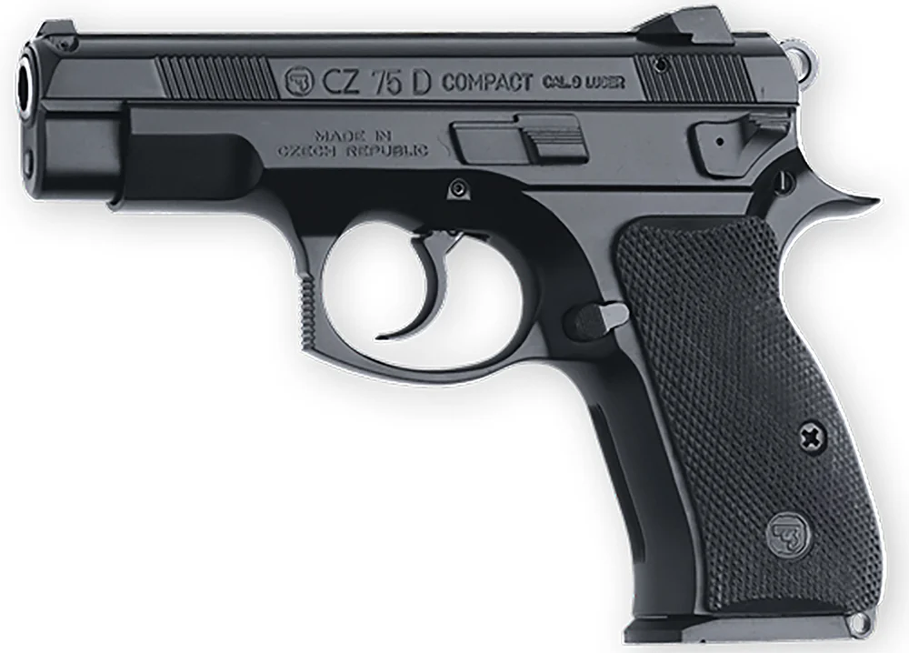 CZ 75D PCR COMPACT 9MM PISTOL BLK - 14+1 Rounds | 3.8" Barrel | Polymer Grips | Blue/Black | 3-Dot Sights