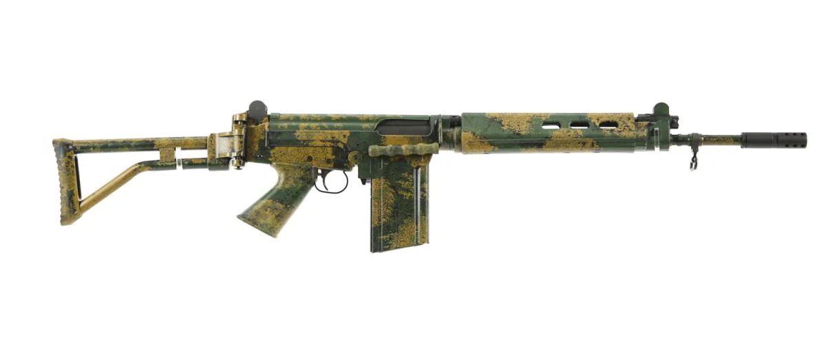 DSA SA58 FAL 18 Para Bush Tracker Rhodesisan Bush Camo 7.62 NATO - 20+1 Rounds | 18" Barrel