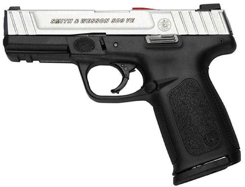 Smith & Wesson SD9 VE CO/MD Compliant 9mm Pistol - 10+1 Rounds | 4" Barrel | Polymer Grips | Stainless/Silver | 3-Dot Sights
