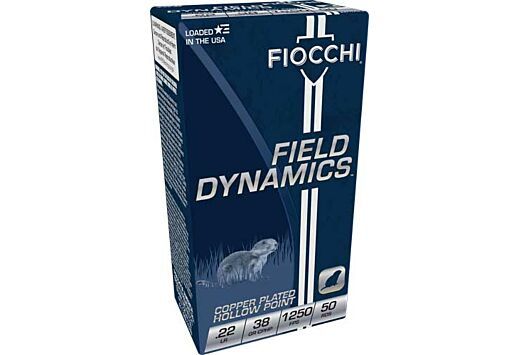 Fiocchi Shooting Dynamics22 LR 38gr Copper Plated Hollow Point50rd box - Brass Casing