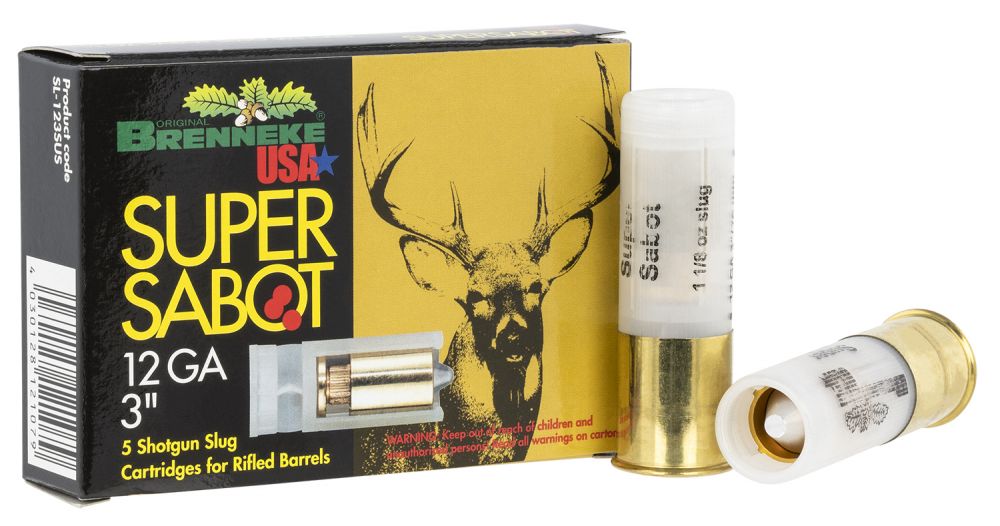 Brenneke Super Sabot Slug 12 Gauge 3" 1 1/8 oz Slug Shot 5 Bx/ 50 Cs