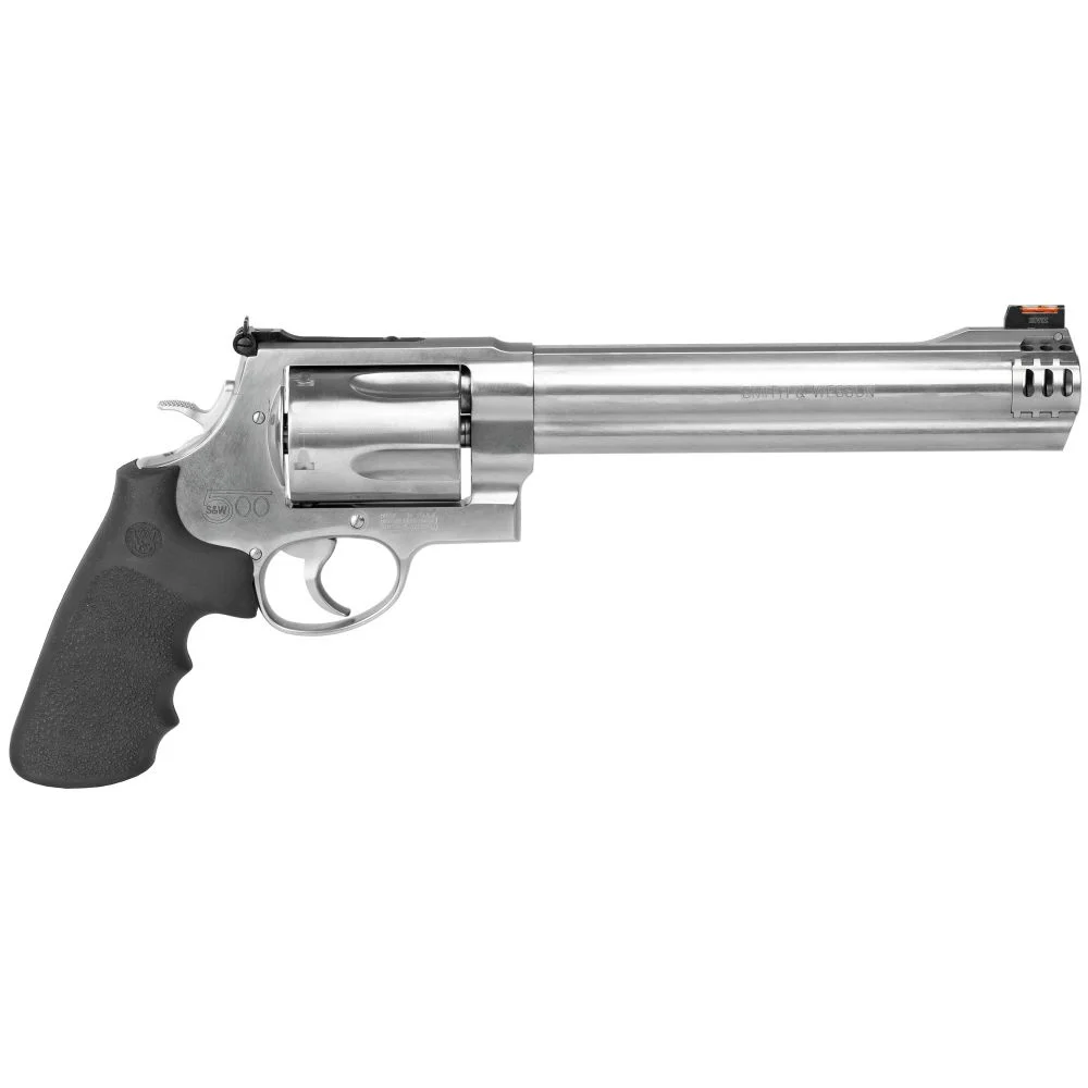 S&W Model 500 X-Frame 500 S&W Mag Revolver - 5 Rounds | 8.38" Barrel | Polymer Grips | Stainless/Silver | Night Sights