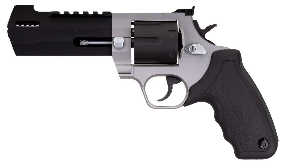 Taurus Raging Hunter .44 Mag 5.12" Two-Tone Finish 6 Shot - 6 Rounds | 5.125" Barrel | Rubber Grips | Stainless/Silver | 3-Dot Sights