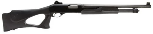 Stevens 320 Security Fixed Thumbhole Stock Right Hand 12 Gauge Shotgun - 5 Rounds | 18.5" Barrel | 3" Chamber | Black Synthetic Stock | Synthetic | Blue/Black