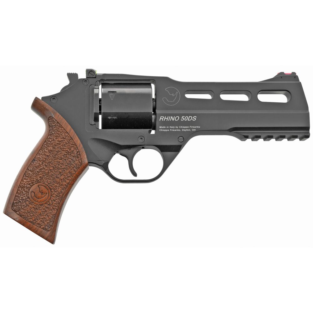 Chiappa Rhino 50DS Black 357 Magnum Revolver - 6 Rounds | 5" Barrel | Wood Grips | Blue/Black