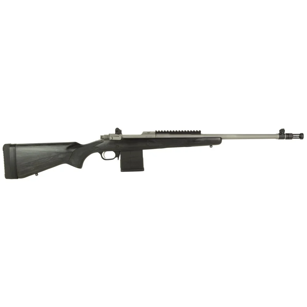 Ruger M77 Gunsite Scout Left Handed .308 Winchester Bolt Action Rifle - 10+1 Rounds | 18" Barrel | Black Laminate Stock | Stainless/Silver