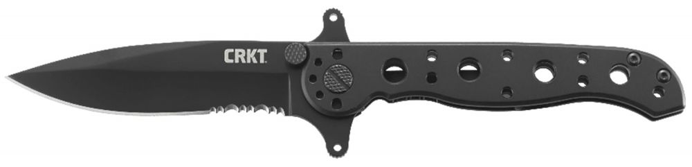 Columbia River 3.13" Spear Point Part Serrated Black Oxide 8Cr14MoV SS Black Oxide Stainless Steel Handle Fo