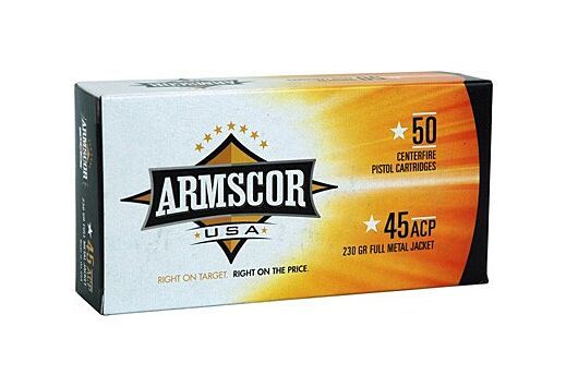 ARMSCOR45 ACP Ammo230GR FMJ 50rd box - Brass Casing