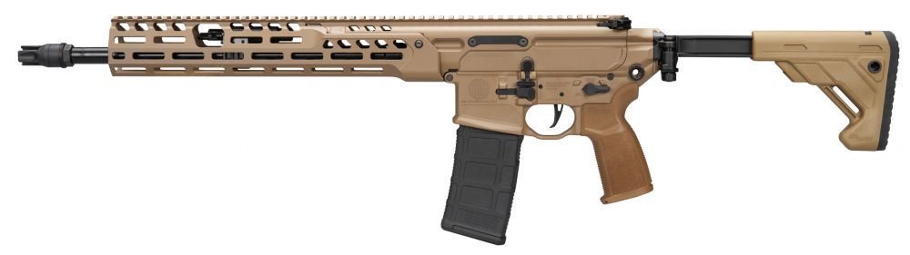 Sig Sauer MCX SPEAR LT 5.56 NATO, 16" Barrel, Folding Stock, Flat Dark Earth, 30 Rounds - 30+1 Rounds | 16" Barrel | FDE/Tan