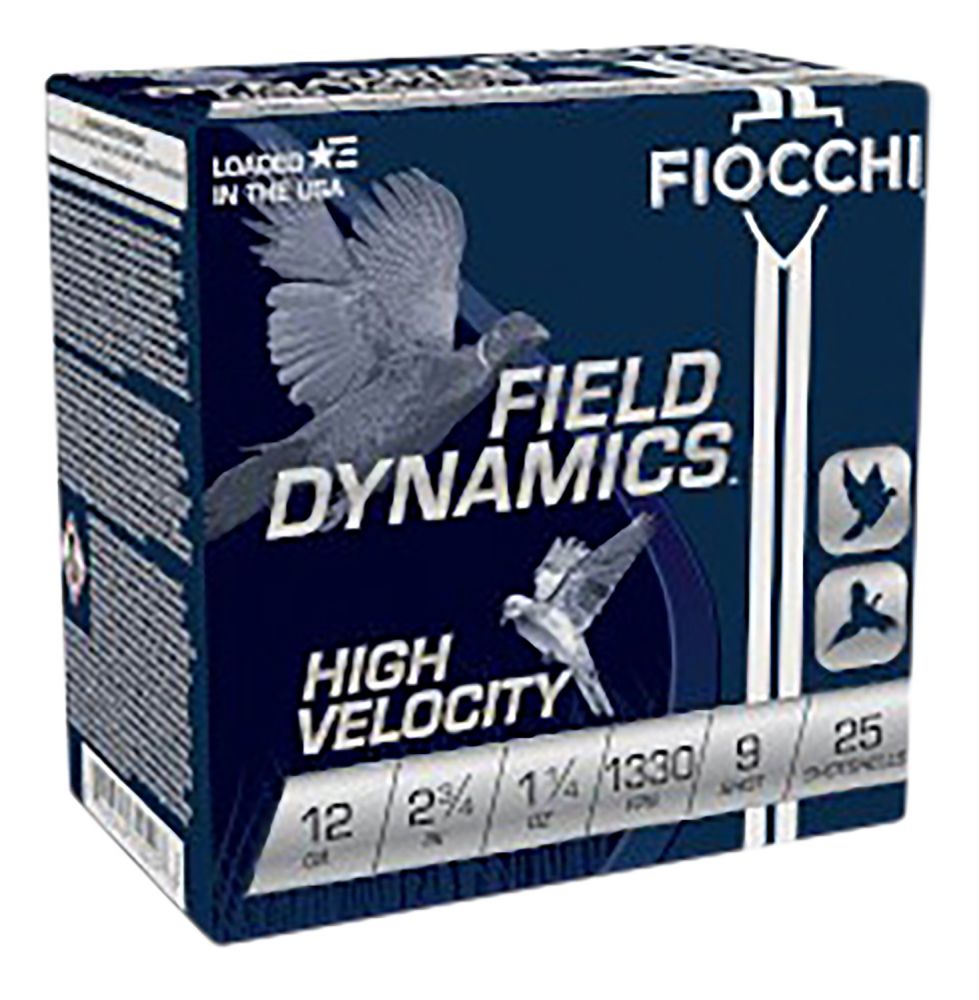 Fiocchi High Velocity 12 Gauge Ammo2-3/4" 1 1/4 oz#9 Shot 25rd box
