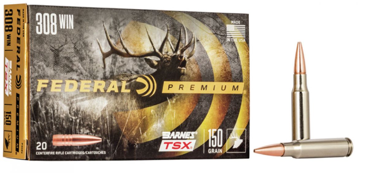 Federal 308 Winchester 150 Grain Barnes Triple Shock X-Bulle - Brass Casing