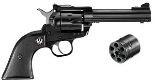 Ruger Single-Six Convertible Black 4.62" 22 Long Rifle / 22 Magnum / 22 WMR Revolver - 6 Rounds | 4.62" Barrel | Polymer Grips | Blue/Black | 3-Dot Sights