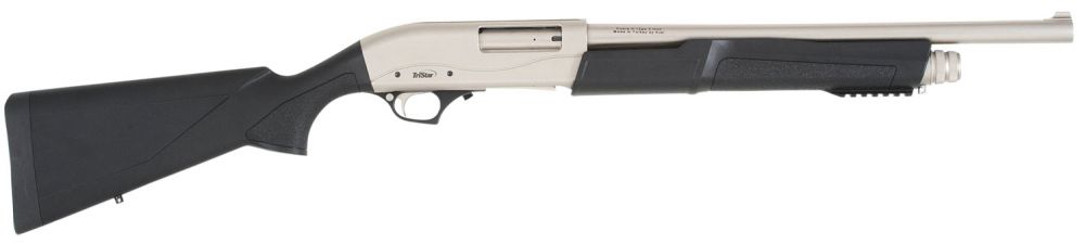 Tristar Arms Cobra III Marine Silver/Black 12 Gauge Shotgun - 5+1 Rounds | 18.5" Barrel | 3" Chamber | Black Stock | Synthetic | Stainless/Silver