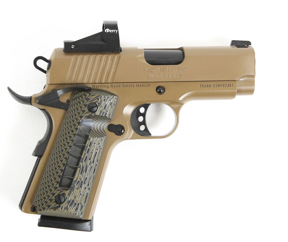 Girsan MC1911 SC Ultimate Flat Dark Earth Far Dot 45 ACP Pistol - 6+1 Rounds | 3.4" Barrel | Composite Grips | FDE/Tan | 3-Dot Sights