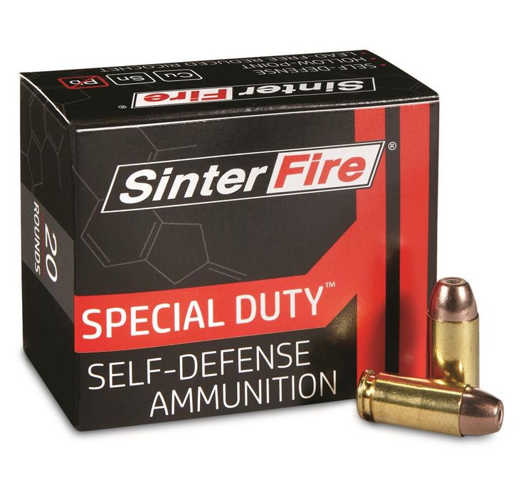 SinterFire Special Duty 40 S&W 125 gr Lead Free Frangible Hollow Point 20rd box - Brass Casing