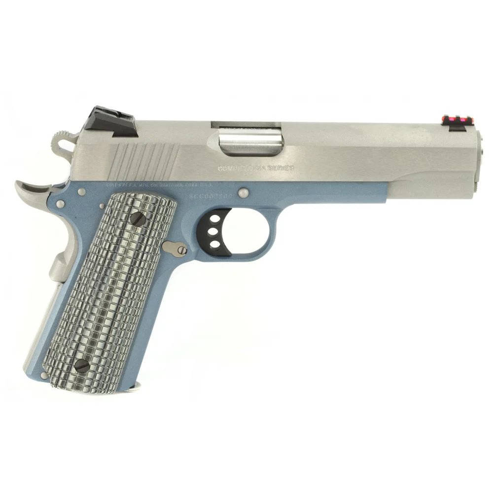 Colt 1911 Competition Government 45 ACP Semi Auto Pistol - 8 Rounds | 5" Barrel | Composite Grips | Stainless/Silver