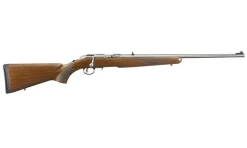 Ruger American Rimfire .22 LR 22" Stainless Walnut Stock 10+1 - 10+1 Rounds | 22" Barrel | Walnut Stock | Wood | Stainless/Silver