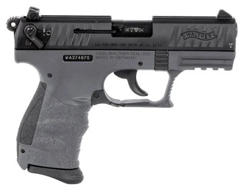 Walther Arms P22 Tungsten Gray/Black 22 Long Rifle Pistol CA Compliant - 10 Rounds | 3.42" Barrel | Gray