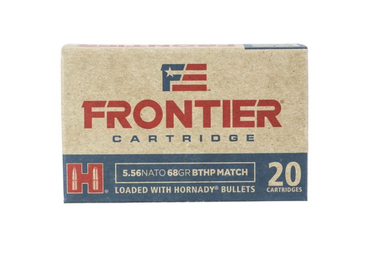 Hornady Frontier Boat Tail Hollow Point 5.56 NATO Ammo 20 Round Box - Brass Casing