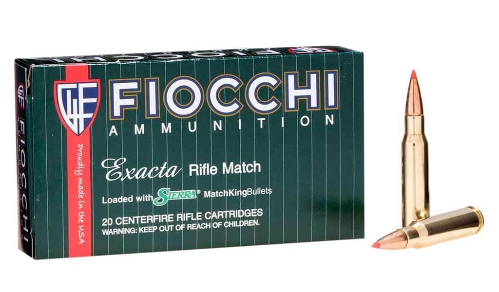 Fiocchi 308 Winchester 168 Grain Sierra MatchKing Boat-Tail 20rd - Brass Casing