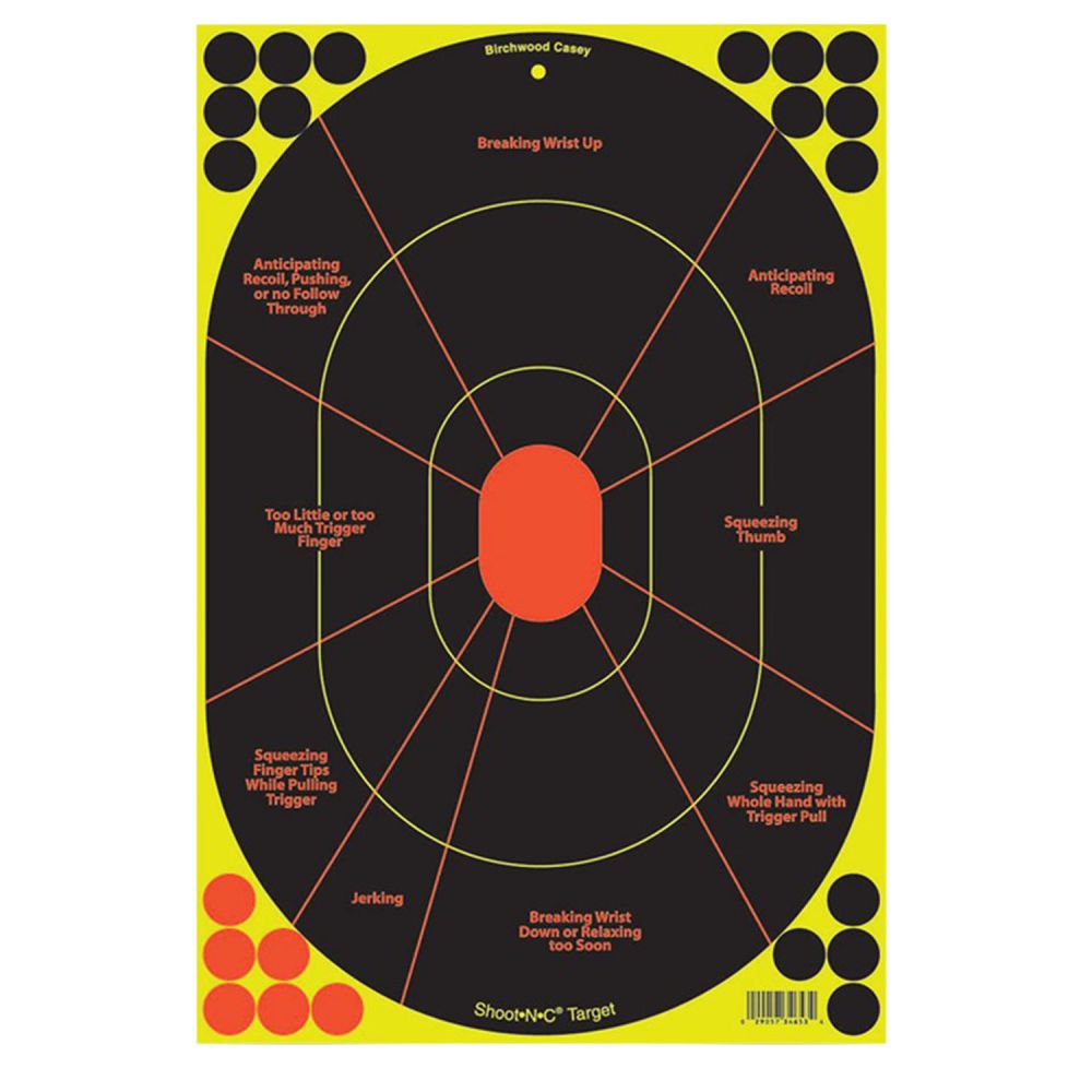 Birchwood Casey 34655 Shoot-N-C Handgun Trainer 5 Targets