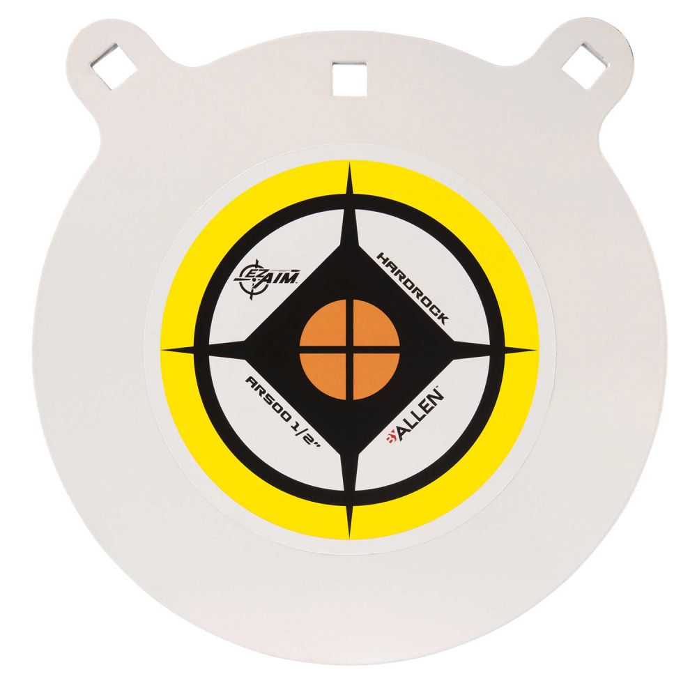 EZ-Aim Hardrock Shooting Target Handgun/Rifle Gong Yellow/White/Black AR500 Steel 10" L x 10" W x 0.50" H 1/2" Thick